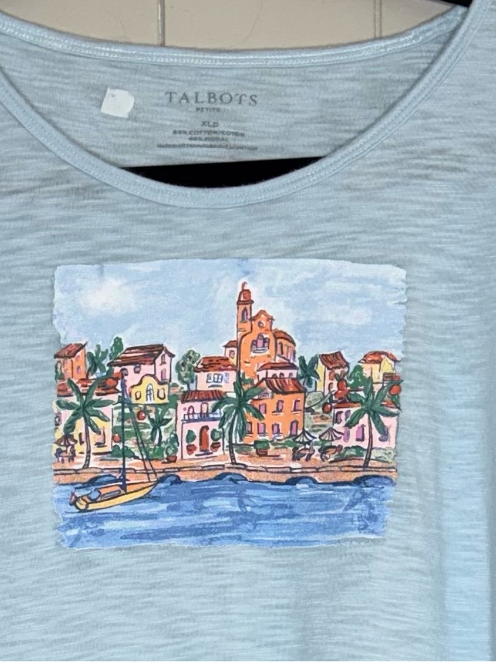 Talbots Pair of 2 Short Sleeve Tee Shirts Womens XL Petite - Picture 7 of 11